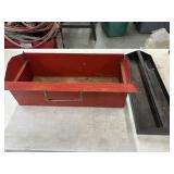 Vintage Red Metal Toolbox With a Black Removable