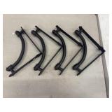 4 NACH rustic black cast iron decorative shelf