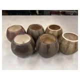 Frankoma Pottery T7 coconut tiki mugs 6