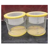 2 Yellow Cricket Bait Baskets for Fishing