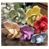 Authentic Capodimonte porcelain flowers, handmade