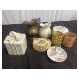 decorative trinket boxes and vases