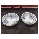 Japanese porcelain bowls blue and white