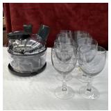 9 Stuart Crystal wine glasses and Rocket Processor