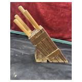 Knife set with block and cutting board but not