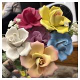 Authentic Capodimonte porcelain flowers, handmade