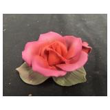 Capodimonte Porcelain Rose Figure Red/Pink.