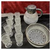 10pc. Anchor Hocking Wexford Glasses Bowl Pitcher