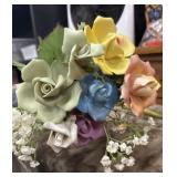 Authentic Capodimonte porcelain flowers, handmade