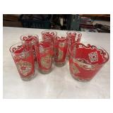 vintage Starlyte red and 22k gold patterned