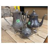 vintage silver-plated teapot And coffee pot