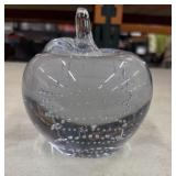 hand-blown art glass apple paperweight