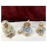 3 pc. vintage Danielle porcelain collectible doll