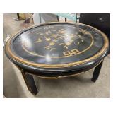 Chinese black lacquered Chinoiserie coffee table
