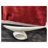 Vintage Royal Dux white porcelain Whale figurine