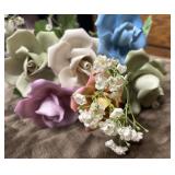 Authentic Capodimonte porcelain flowers, handmade