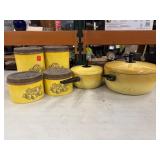 vintage Wear-Ever yellow pots and pans With