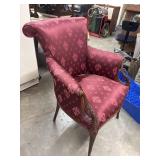 Antique Regency-Style Armchair with a maroon