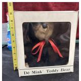 Vintage De Mink teddy bear in its original box