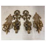 vintage gold-colored ornate wall sconces