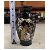 vintage Asahi Japan black porcelain vase