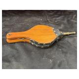 Vintage Wood Fireplace Bellow with a brass nose