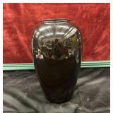 Sleek Black Art Glass Vase