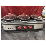 Bella Triple Slow Cooker Buffet & Server with