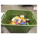 Tote full of kids kitchen play cooking sets