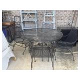 Iron Russell Woodard Patio Set Table & 4 Chairs