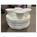 9 Indiana Glass Company white milk glass snack