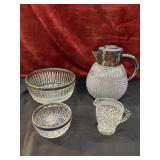 4 Pc. Pressed Glass Bundle with plated rims.