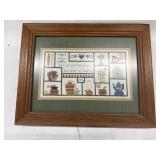 Vintage 1980 framed 'Home' cross-stitch.