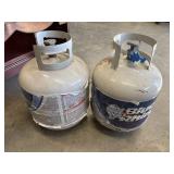 2 propane tanks 1 full the other half empty