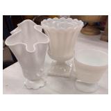 vintage white milk glass footed cup sherbet or