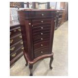 Dark Wood 7 drawer jewelry armoire.