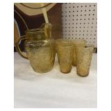 This vintage Anchor Hocking amber glass pitcher