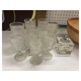 vintage 1970s clear crystal cube table lighter