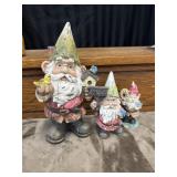 3 Garden Gnomes Figurines For Outside