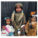 Bundle of  Native American Indian dolls