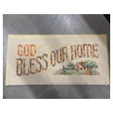 'God Bless Our Home'  vintage cross stitch piece.