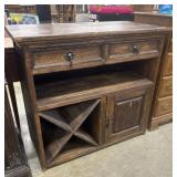 Dark wood farmhouse buffet cabinet