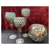 4 pc. Mercury Glass Charisma candle holders
