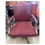Burgundy leather executive swivel office chair
