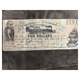 1862 $5 State of Mississippi 'Cotton Pledged'