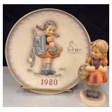 1980 Goebel Hummel 'Girl With School Bag' plate.