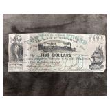 1862 State of Mississippi five-dollar 'Cotton