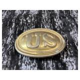 Authentic , original Union 'US' oval belt buckle.