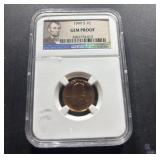 1999 S Lincoln Cent NGC certified'Gem Proof' coin.