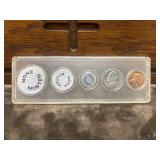Novelty 1968 'birth year' coin set featuring